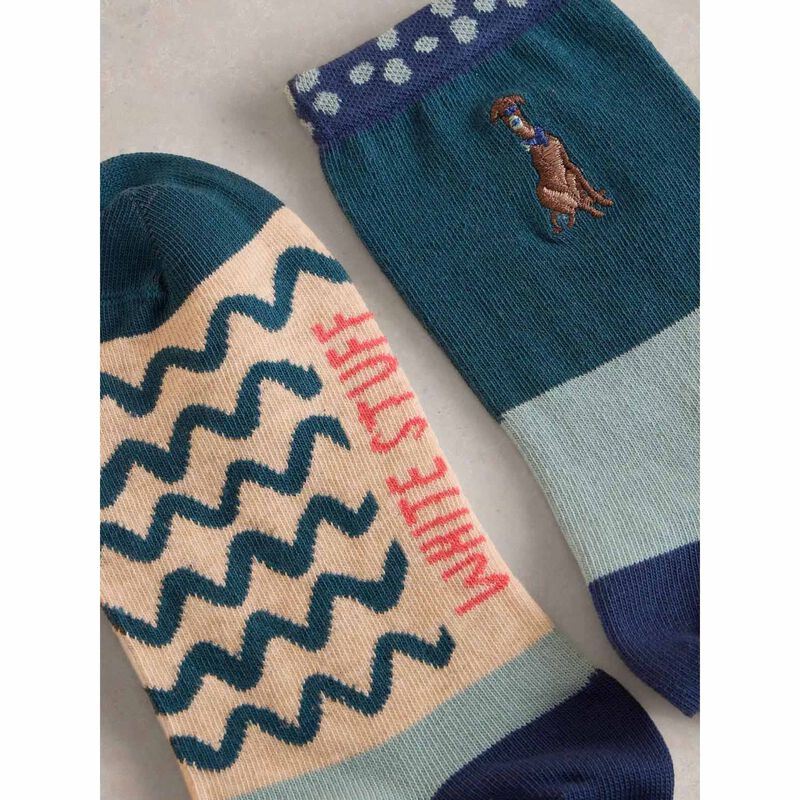 White Stuff Embroidered Dog Ankle Socks image number 1